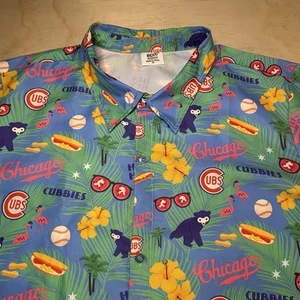BDA Sports Chicago Cubs XL All-Over Print Button-Up Shirt Hawaiian J Beam Collab - Picture 1 of 8