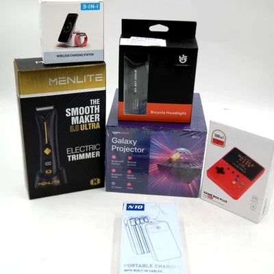 CHRISTMAS LOT MEN GALAXY PROJECTOR ELECTRIC TRIMMER MENLITE PORTABLECHARGER 6ART - Image 1 of 2