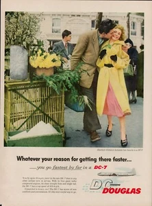 1955 Douglas DC-7 Airplane Airline Air Vintage Print Ad DC 6 6A 6B 7C Travel USA - Picture 1 of 8