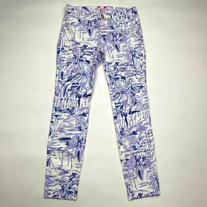 Lilly Pulitzer Kelly Ankle Skinny Hose Flieder Rock The Dock Tasche Stretch Damen 0 - Bild 1 von 10