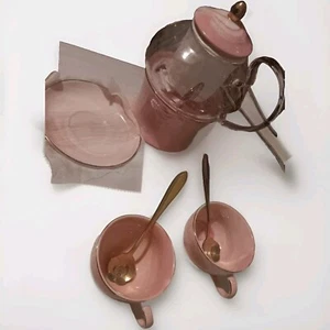 Unique Vintage Pink Ceramic Tea Set - Picture 1 of 9