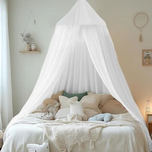 SESAMIS Baldachin Kinderzimmer, Betthimmel Babybett Kinderzimmer Weiß - Bild 1 von 4