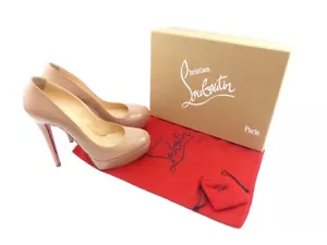 Christian Louboutin 'Bianca 140' Nude Patent ~ UK 6 / EU 39 / US 9 - Picture 1 of 12
