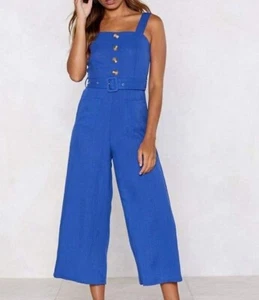 NEU Nasty Gal blau Let's Keep This lässiger Overall UK 10 - Bild 1 von 7