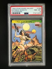 1993 Star Wars Galaxy #108- Leia Organa - Esteban Maroto - Autograph - PSA 8