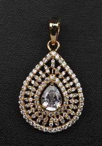 Solid 14KT Yellow Gold With Pear Shape VVS1 3.00 Carat Solitaire Women's Pendant - Picture 1 of 5