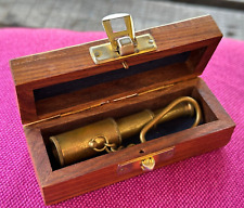 Old Europe vintage bronze spyglass in original wooden box