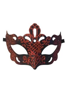 Regal Red Black Laser Cut Glitter Masquerade Venetian Mask One Size - Picture 1 of 3