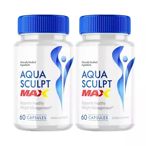 2-Pack Aqua Sculpt Max Weight Loss Support, AquaSculpt Max Strength 120 Capsules - Picture 1 of 5