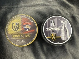 VEGAS GOLDEN KNIGHTS (2) Pucks 2023 Stanley Cup Champions VGK / Florida Panthers - Bild 1 von 12