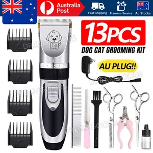 Cat Dog Pet Clippers Hair Electric Clipper Grooming Trimmer Shaver Cordless Kit - Picture 1 of 11