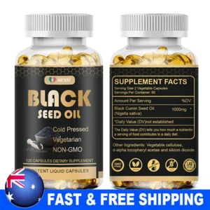 Black Seed Oil Capsules 1000mg Promotes Maintain Healthy Blood Sugar Levels AU - Picture 1 of 9
