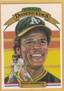1983 DONRUSS BASEBALL DIAMOND KINGS RICKEY HENDERSON #11 A'S NM/NM+ *98251