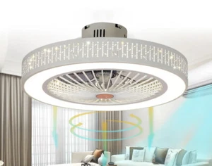 22Inch Ceiling Fan LED Light Dining/Living Room Lamp 3 Color Dimmable+Remote US - Picture 1 of 7