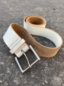 Yohji Yamamoto Vintage white leather belt - Picture 1 of 8