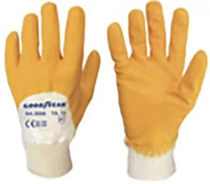 Goodyear guanti in cotone e nitrile taglia 10 colore giallo/bianco, guanti da la - Foto 1 di 3