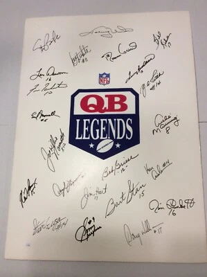 NFL QB LEGENDS! 22 AUTOGRAPHS,UNITAS,BRADSHAW,NAMATH,STARR,TARKENTON,TITTLE - Image 1 of 4