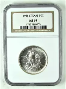 1935 S Texas 50c Silver Half Dollar Commemorative NGC Certified MS67 - Picture 1 of 6