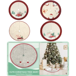 36-48" Christmas Tree Skirt Base Floor Mat Cover Ornaments Xmas Party Home Decor - Picture 1 of 12