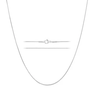 Collar de cadena de serpiente plateada de acero inoxidable KISPER 1 mm con broche de langosta - Imagen 1 de 14