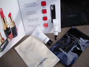 Chanel skincare LOT rouge coco shine, mascara, eye cream, Les Beiges samples