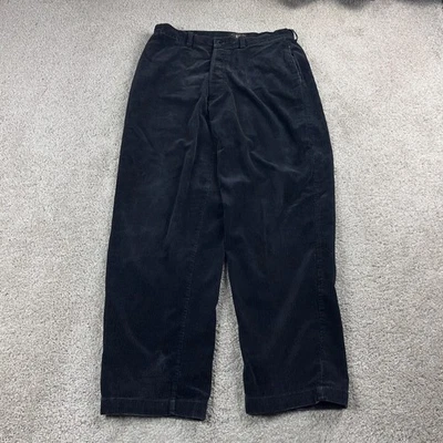 RRL Pants Mens 34 Black Corduroy Button Fly USA Made Office Career Ralph Lauren - Image 1 of 4