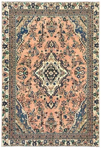 Semi-Antique Hand-Knotted Oriental Rug Muted Floral Distressed Carpet 6X9 ft - Picture 1 of 12