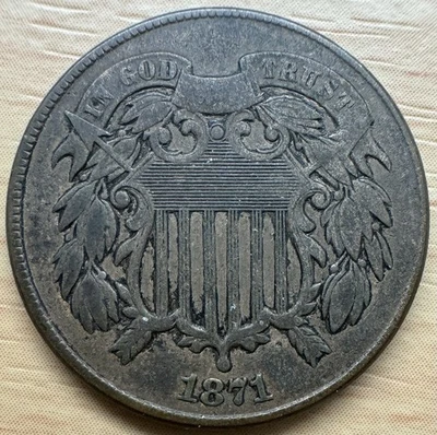 1871 USA 2 Cents Coin - Image 1 of 2