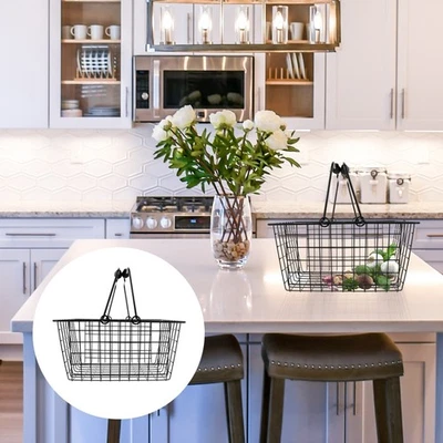 di scarico portatile in metallo per lavaggio verdure da cucina, 1 pezzo (nero) - Immagine 1 di 4