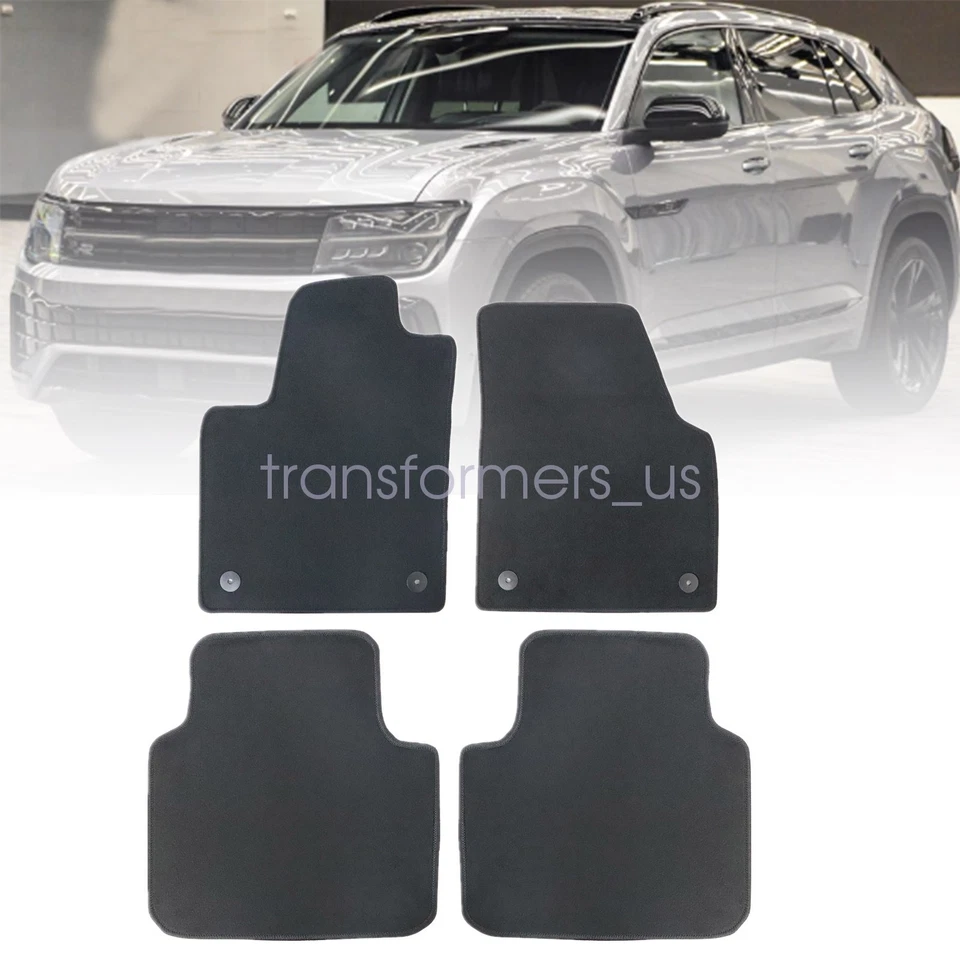 Alfombrillas delanteras traseras negras nuevas para Volkswagen Atlas 2018 2019 2020-2025 Foto 1 de 4