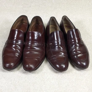 Barker of Earls Barton Vintage Shoes UK 10 Slip On Brown Leather Mens G Width - Picture 1 of 22