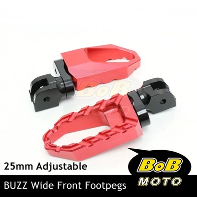 Para Triumph STREET TRIPLE 675 R 07-20 19 BUZZ 25mm Extender estriberas delanteras ROJAS Foto 1 de 4