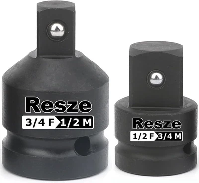 Resze 2PCS Socket Adapter and Reducer Set 3/4"to 1/2" & 1/2"to 3/4" Drive - Image 1 of 4