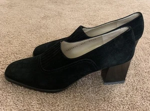 Salvatore Ferragamo Suede Heel Black a67 dq74863 Size 8.5 AA - Picture 1 of 8