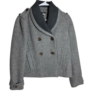 J Crew Jacket Coat Womens 6 Gray Short Peacoat Wool Blend - Picture 1 of 12
