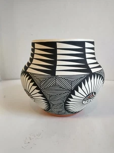 Vintage Acoma New Mexico Pueblo Keramik großer Olla Topf signiert Garcia 6,5" x 5" Mund - Bild 1 von 7