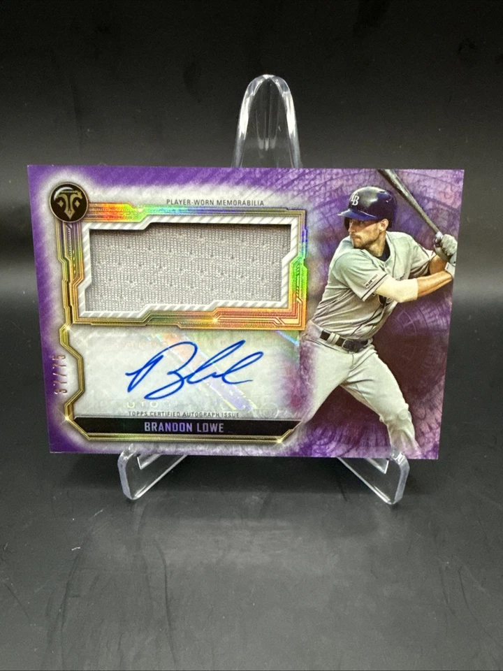 2020 Topps Triple Threads Single Jumbo Relics Amethyst /75 Brandon Lowe Auto - Image 1 of 1