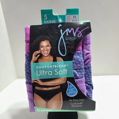 Just My Size 5 Pack Comfortblend Ultra Soft Bikinis Size 13 Multicolors. - Image 1 of 4