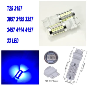 Blue Front Turn Signal Light T25 3057 3157 4157 33 LED Bulb A1 Fits AW Ford AX - Foto 1 di 1