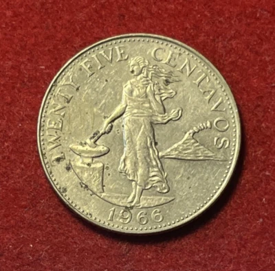 Philippines 25 Centavos 1966 Copper-Nickel-Zinc Coin KM#189.1 T6223 - Image 1 of 2