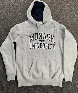 Monash University Hoodie Womens Size 10 Grey Front Pocket Hooded Pullover Jumper - Picture 1 of 8