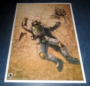 original art sketch BOBA FETT CHRIS SCALF on Boba Fett is Dead 1 RRP 17x24 litho - Picture 1 of 2