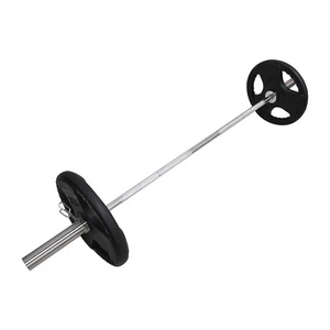Total 52kg - 180cm Olympic Barbell Weight Set - Rubber Coated Weight Plate - Picture 1 of 6
