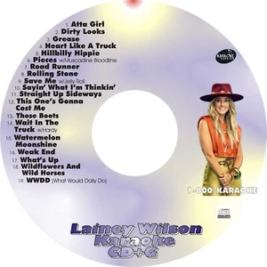 CUSTOM KARAOKE LAINEY WILSON 19 GREAT SONG cdg CD+G RARE HARDY JELLY ROLL MORE - Picture 1 of 2