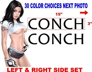 CONCH BOAT DECALS DECAL BOAT 30 COLOR CHOICES message me for other sizes - Bild 1 von 2