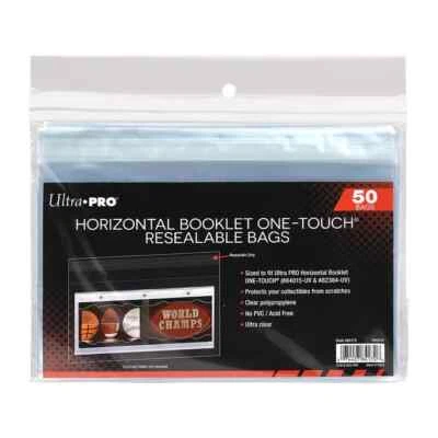 (50ct) Ultra Pro Horizontal Booklet ONE-TOUCH Resealable Bags /Large Graded Slab - Image 1 of 2