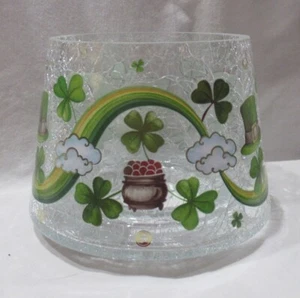 Yankee Candle Tarro Crackle Transparente Tono J/S Día de San Patricio Arco Iris Sombrero Olla Dorado - Imagen 1 de 5