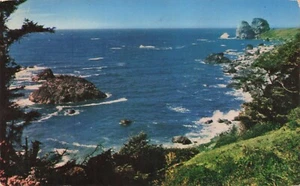 Ocean Scene Oregon(?)  Vintage PC Posted 1950s - Picture 1 of 2
