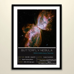 Printable Poster of Real Astrophotography (BUTTERFLY NEBULA) NASA's Hubble - Picture 1 of 7