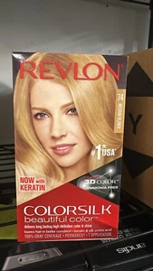 Revlon ColorSilk Hair Dye Medium Blonde #74 Blonde Permanent Color Lot of 2 - Picture 1 of 5